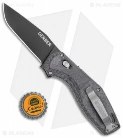 Gerber Hyperflip Assisted Opening Knife Black/Gray Micarta (3.4" Blk) 30-001852 7 Gerber Hyperflip Assisted Opening Knife Black/Gray Micarta (3.4" Blk) 30-001852 -Kershaw Sales Shop Gerber Hyperflip Assisted Opening Black Gray Micarta Black BHQ 120840 jr bottlecap