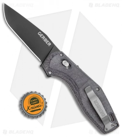 Gerber Hyperflip Assisted Opening Knife Black/Gray Micarta (3.4" Blk) 30-001852 4 Gerber Hyperflip Assisted Opening Knife Black/Gray Micarta (3.4" Blk) 30-001852 - Image 4