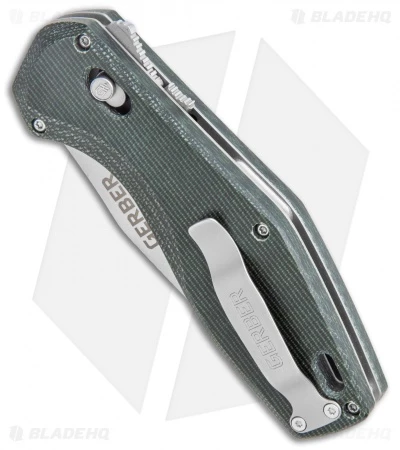 Gerber Hyperflip Assisted Opening Knife Olive Green Micarta (3.4" PVD) 30-001853 2 Gerber Hyperflip Assisted Opening Knife Olive Green Micarta (3.4" PVD) 30-001853 - Image 2