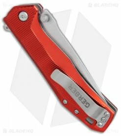 Gerber Index Liner Lock Knife Red Aluminum (3.3" Satin) 30-001355 6 Gerber Index Liner Lock Knife Red Aluminum (3.3" Satin) 30-001355 -Kershaw Sales Shop Gerber Index red aluminum satin 30 001355 BHQ 67399 er side