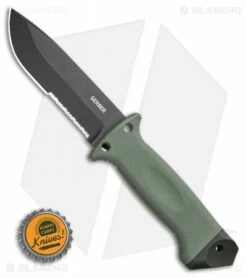 Gerber LMF II Infantry Green Fixed Blade Combat Knife (4.84" Black Serr) 1626 -Kershaw Sales Shop Gerber LMF II Infantry Green Fixed Blade Combat Knife 4.84in Black Serr1626 BHQ 7150 LS Bottlecap