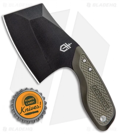 Gerber Tri-Tip Mini Cleaver Fixed Blade Knife Green (2" Black) 4 Gerber Tri-Tip Mini Cleaver Fixed Blade Knife Green (2" Black) - Image 4