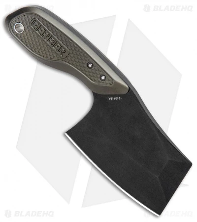 Gerber Tri-Tip Mini Cleaver Fixed Blade Knife Green (2" Black) 2 Gerber Tri-Tip Mini Cleaver Fixed Blade Knife Green (2" Black) - Image 2