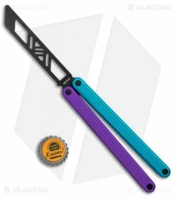 Glidr Arctic Butterfly Trainer Knife Blurple (4.25" Black) -Kershaw Sales Shop Glidr Arctic Series Butterfly Trainer Blurple Black BHQ 124866 jr bottlecap