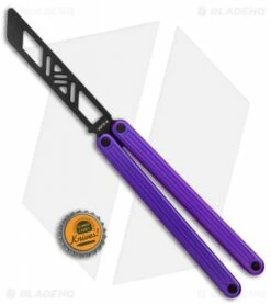 Glidr Arctic Butterfly Trainer Knife Dragon Purple (4.25" Black) -Kershaw Sales Shop Glidr Arctic Series Butterfly Trainer Dragon Purple Black BHQ 124869 jr bottlecap