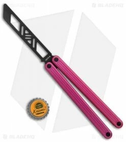 Glidr Arctic Butterfly Trainer Knife Flamingo Pink (4.25" Black) -Kershaw Sales Shop Glidr Arctic Series Butterfly Trainer Flamingo Pink Black BHQ 124873 jr bottlecap