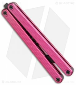 Glidr Arctic Butterfly Trainer Knife Flamingo Pink (4.25" Black) -Kershaw Sales Shop Glidr Arctic Series Butterfly Trainer Flamingo Pink Black BHQ 124873 jr side