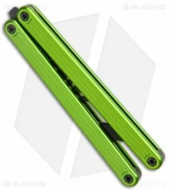 Glidr Arctic Butterfly Trainer Knife Lime Green (4.25" Black) -Kershaw Sales Shop Glidr Arctic Series Butterfly Trainer Lime Green Black BHQ 124879 jr side
