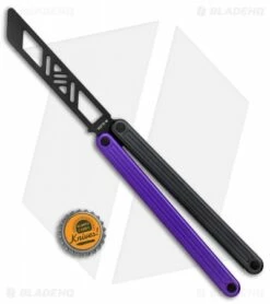 Glidr Arctic Series Butterfly Trainer Knife Purple Rain (4.25" Black) -Kershaw Sales Shop Glidr Arctic Series Butterfly Trainer Purple Rain Black BHQ 124877 jr bottlecap