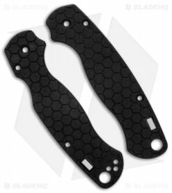 Glow Rhino Spyderco Paramilitary 2 Honeycomb Black G-10 Scales - Blue Tritium