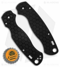 Glow Rhino Spyderco Paramilitary 2 Honeycomb Black G-10 Scales - Blue Tritium -Kershaw Sales Shop Glow Rhino Spyderco Para 2 Sculpted G 10 Blue Ti Insert Black BHQ 125747 jr bottlecap