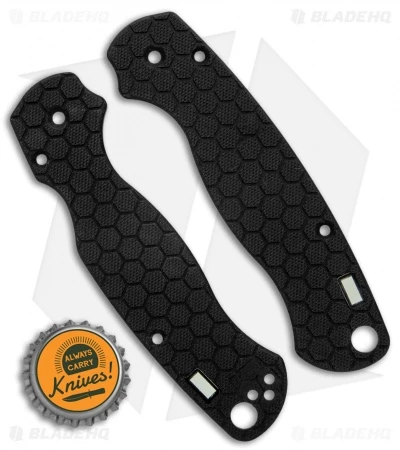 Glow Rhino Spyderco Paramilitary 2 Honeycomb Black G-10 Scales - Green Tritium 3 Glow Rhino Spyderco Paramilitary 2 Honeycomb Black G-10 Scales - Green Tritium - Image 3