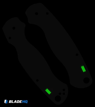 Glow Rhino Spyderco Paramilitary 2 Honeycomb Black G-10 Scales - Green Tritium 2 Glow Rhino Spyderco Paramilitary 2 Honeycomb Black G-10 Scales - Green Tritium - Image 2