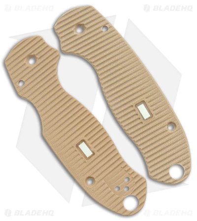 Glow Rhino Spyderco Paramilitary 3 Tan G-10 Scales - Green Tritium 1 Glow Rhino Spyderco Paramilitary 3 Tan G-10 Scales - Green Tritium