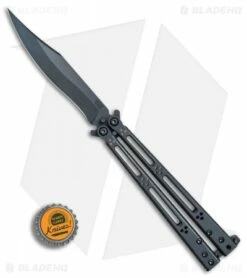 Hom Design Basilisk Elite Balisong Butterfly Knife PVD Ti (4.6" Black) -Kershaw Sales Shop HOM Basilisk Elite Blue er bottlecap