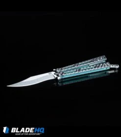 Hom Design Basilisk-R Balisong Butterfly Knife CF W/Teal Liners (4.6" Stonewash) 13 Hom Design Basilisk-R Balisong Butterfly Knife CF W/Teal Liners (4.6" Stonewash) -Kershaw Sales Shop HOM Design Balisong Butterfly knife BHQ kp black web