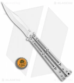 Hom Design Basilisk-R Titanium Balisong Butterfly Knife (4.6" Satin) CF Spacers -Kershaw Sales Shop HOM Design Basilisk R Ti Balisong Butterfly CF Spacers Satin BHQ 106804 jr bottlecap