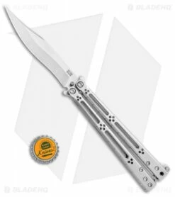 Hom Design Basilisk-R Titanium Balisong Butterfly Knife (4.6" Satin) Ti Spacers -Kershaw Sales Shop HOM Design Basilisk R Titanium balisong butterfly knife satin BHQ 36921 er size jr