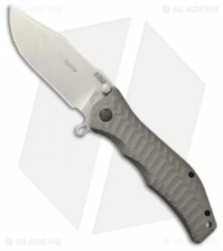 HTM Darrel Ralph Large Gun Hammer Bowie Spring Assisted Knife Gray (3.8" SW)