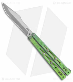 Heed Industries SeaKnight Butterfly Knife Antique Green/Purple Ti (4.6" TT)