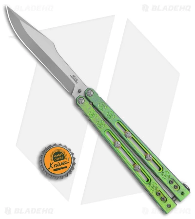 Heed Industries SeaKnight Butterfly Knife Antique Green/Purple Ti (4.6" TT) 5 Heed Industries SeaKnight Butterfly Knife Antique Green/Purple Ti (4.6" TT) - Image 5