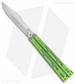 Heed Industries SeaKnight Balisong Butterfly Knife Green Titanium (4.6" Satin)