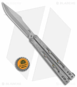 Heed Industries SeaKnight Balisong Butterfly Knife Stonewash Ti (4.6" Stonewash) -Kershaw Sales Shop Heed Industries Sea Knight Premium SW SW BHQ 156384 jr bottlecap