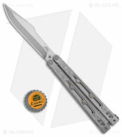 Heed Industries SeaKnight Balisong Butterfly Knife Stonewash Ti (4.6" Two-Tone) -Kershaw Sales Shop Heed Industries Sea Knight Premium SW SW TT BHQ 156380 jr bottlecap