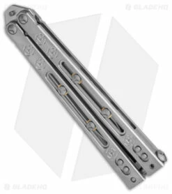 Heed Industries SeaKnight Balisong Butterfly Knife Stonewash Ti (4.6" Two-Tone) -Kershaw Sales Shop Heed Industries Sea Knight Premium SW SW TT BHQ 156380 jr side