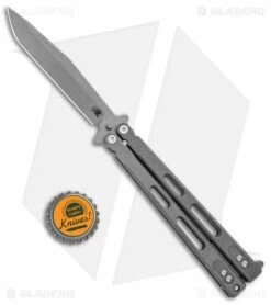 Hinderer Knives Nieves V2 Balisong Butterfly Knife Titanium (4.6" Working) -Kershaw Sales Shop Hinderer Knives Nieves Balisong Butterfly Battle Ti Working Finish BHQ 98896 jr bottlecap