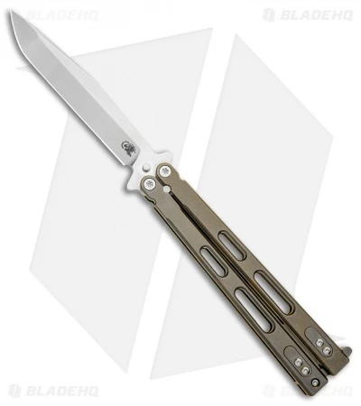 Hinderer Knives Nieves V2 Balisong Butterfly Knife Bronze Ti (4.6" Stonewash) 1 Hinderer Knives Nieves V2 Balisong Butterfly Knife Bronze Ti (4.6" Stonewash)