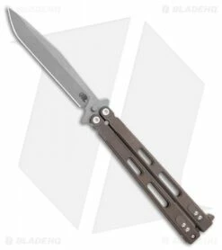 Hinderer Knives Nieves V3 Balisong Butterfly Knife Bronze Ti (Working Finish)