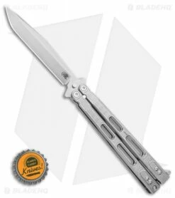 Hinderer Knives Nieves V3 Balisong Butterfly Knife Titanium (4.6" Stonewash) -Kershaw Sales Shop Hinderer Knives Nieves v3 Balisong Butterfly Knife Titanium 4.6in Stonewash BHQ 115560 LS Bottlecap