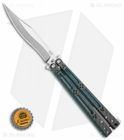 Hom Design Basilisk-R Balisong Butterfly Knife CF W/Teal Liners (4.6" Stonewash) 11 Hom Design Basilisk-R Balisong Butterfly Knife CF W/Teal Liners (4.6" Stonewash) -Kershaw Sales Shop Hom Design Basilisk R Balisong Butterfly Knife CF w Teal Liners 4.6 SW BHQ 89528 LS Bottlecap