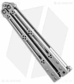 Hom Design Basilisk-R Titanium Balisong Butterfly Knife (4.6" SW) SS Spacers -Kershaw Sales Shop Hom Design Basilisk R Ti Balisong SW SS Spacers BHQ 106818 jr side