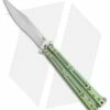 Hom Design Basilisk-R Titanium Balisong Butterfly Knife Green Ano (4.6" Satin)