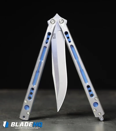 Hom Design Chimera Plus Balisong Knife Satin Ti/Blue G-10 (4.75 Two-Tone) 6 Hom Design Chimera Plus Balisong Knife Satin Ti/Blue G-10 (4.75 Two-Tone) - Image 6