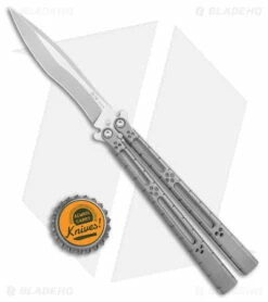 Hom Design I-Basilisk Channel Butterfly Knife Silver Ti (4.5" Stonewash) -Kershaw Sales Shop Hom Design I Basilisk Channel Butterfly Gray Ti SW BHQ 175600 jr bottlecap