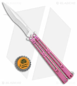 Hom Design I-Basilisk Channel Butterfly Knife Magenta Ti Latched (4.5" Satin) -Kershaw Sales Shop Hom Design I Basilisk Channel Butterfly Magenta Ti Latched Satin BHQ 175608 jr bottlecap