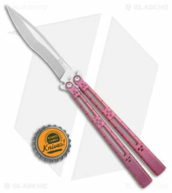 Hom Design I-Basilisk Channel Butterfly Knife Magenta Titanium (4.5" Stonewash) -Kershaw Sales Shop Hom Design I Basilisk Channel Butterfly Magenta Ti SW BHQ 175607 jr bottlecap