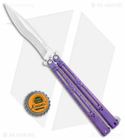 Hom Design I-Basilisk Channel Butterfly Knife Purple Ti Latched (4.5" Satin) -Kershaw Sales Shop Hom Design I Basilisk Channel Butterfly Purple Ti Latched Satin BHQ 175606 jr bottlecap