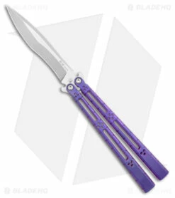 Hom Design I-Basilisk Channel Butterfly Knife Purple Titanium (4.5" Stonewash)