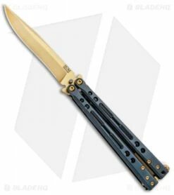 Hom Design Specter Elite Titanium Balisong Butterfly Knife (4.4" Gold)