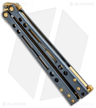 Hom Design Specter Elite Titanium Balisong Butterfly Knife (4.4" Gold) 3 Hom Design Specter Elite Titanium Balisong Butterfly Knife (4.4" Gold) - Image 3