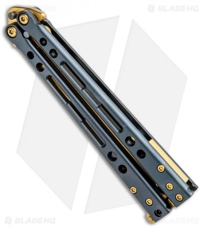 Hom Design Specter Elite Titanium Balisong Butterfly Knife (4.4" Gold) 2 Hom Design Specter Elite Titanium Balisong Butterfly Knife (4.4" Gold) - Image 2