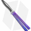 Hom Design I-Basilisk Channel Butterfly Knife Purple Titanium (4.5" Acid Wash)