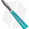 Hom Design I-Basilisk Channel Butterfly Knife Teal Titanium (4.5" Acid Wash)