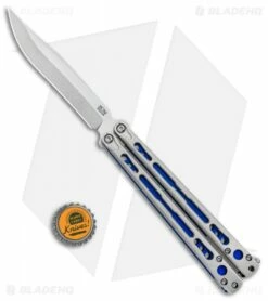 Hom Design Chimera Plus Balisong Knife Satin Ti/Blue G-10 (4.75 Two-Tone) 12 Hom Design Chimera Plus Balisong Knife Satin Ti/Blue G-10 (4.75 Two-Tone) -Kershaw Sales Shop Hom Designs Chimera Plus Butterfly Knife Ti Blue G 10 TT BHQ 100561 jr bottlecap