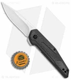 Kershaw Anso Fraxion Liner Lock Knife CF/Black G-10 (2.75" Satin) 1160SAT -Kershaw Sales Shop Kershaw Anso Fraxion LL CF Black G 10 1160SAT BHQ 79688 jr bottlecap