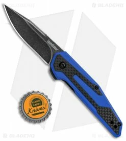 Kershaw Anso Fraxion Liner Lock Knife CF/Blue G-10 (2.75" Black SW) 1160BLUBW -Kershaw Sales Shop Kershaw Anso Fraxion LL CF Blue G 10 Black SW 1160BLUBW BHQ 79685 jr bottlecap